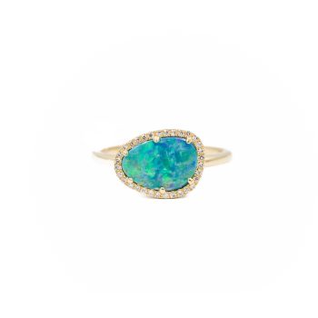 Opal and diamond ring