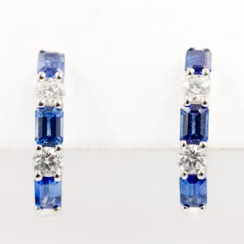 Sapphire and diamond huggies