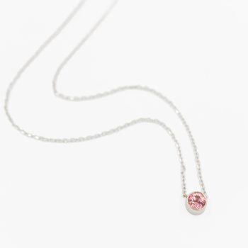 Pink Maine Tourmaline Bezel Necklace