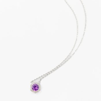 Amethyst and diamond necklace