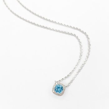 Blue Topaz and Diamond Necklace
