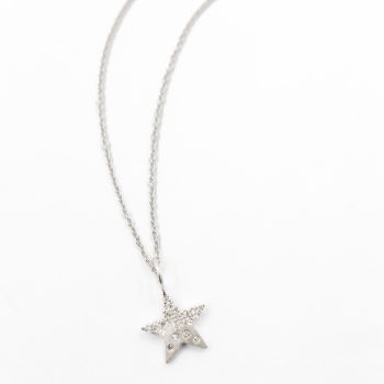 Star diamond accented necklace