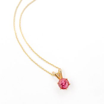 Round pink Maine tourmaline pendant