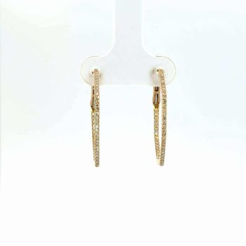Hexagon diamond hoop earrings