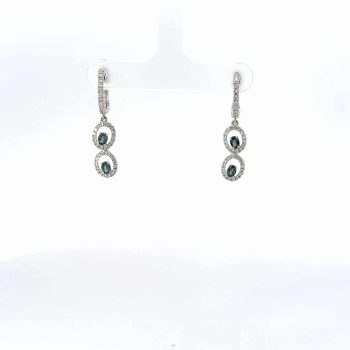 Natural Alexandrite and diamond earrings