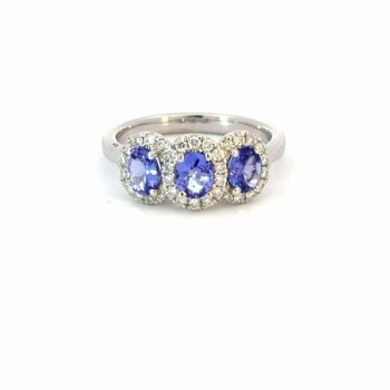 Three stone tanzanite ring