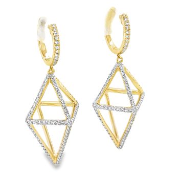 Diamond Double Pyramid Dangle Earrings
