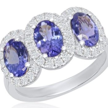 Three stone tanzanite ring