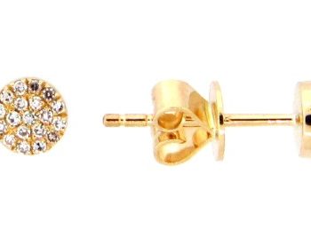 Round pave set diamond studs