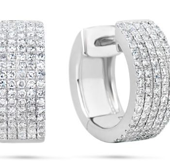 Wide diamond huggie earrings