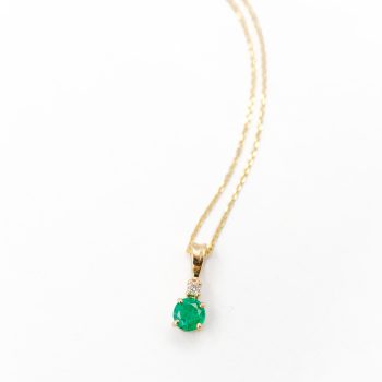 Emerald and diamond pendant