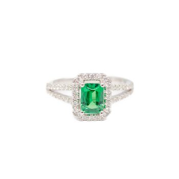 Tsavorite garnet and diamond ring