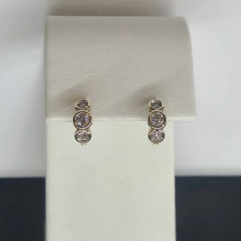 Bezel set diamond earrings