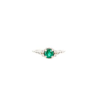 Emerald and diamond ring