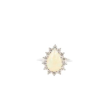 Opal and diamond ring