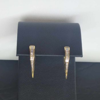 Baguette diamond hoops