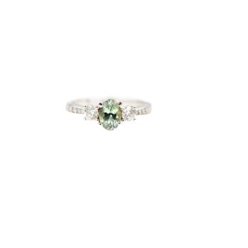 Zoisite and diamond ring