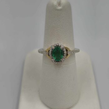 Emerald and diamond ring