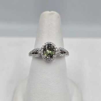 Zoisite and diamond ring