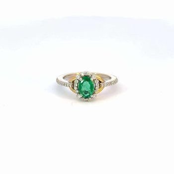 Emerald and diamond ring