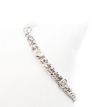 Diamond cable link bracelet