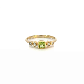 Peridot and Diamond Ring