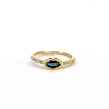 Marquise Sapphire and Diamond Ring