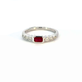 Emerald-Cut Ruby Bezel Ring