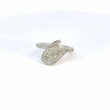 Contemporary diamond "spoon"ring