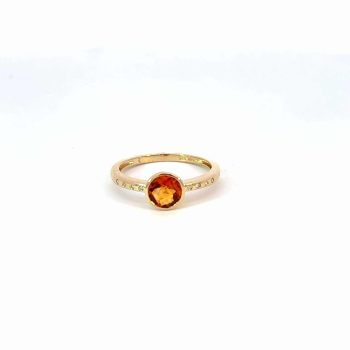 Citrine and Diamond Ring