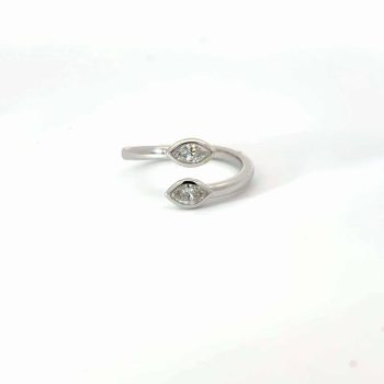 Marquis diamonds negative space ring