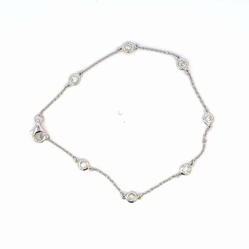 White Gold Bezel Set Bracelet