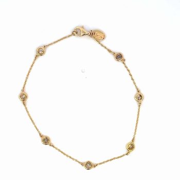 Yellow Gold and Bezel Set Chocolate Diamond Bracelet