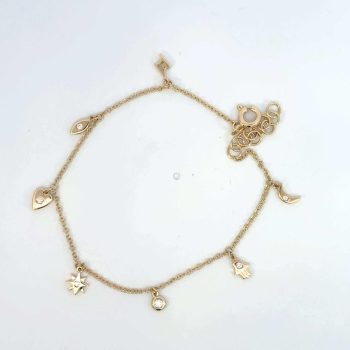 Yellow Gold Diamond Charm Bracelet