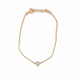 Yellow Gold and Diamond Mushroom Bracelet
