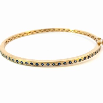 Diamond and Sapphire Satin Bangle