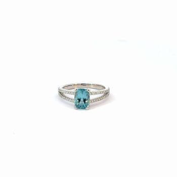 Aquamarine & Diamond Ring