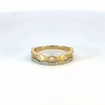 Double Band Diamond Satin Fashion Ring