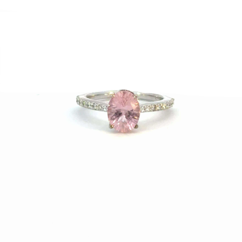 Pink Maine Tourmaline and Diamond Ring