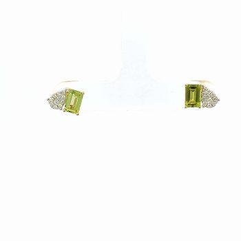 Peridot and Diamond Studs
