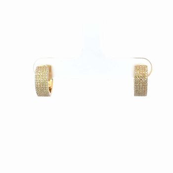 Diamond and yellow gold huggies