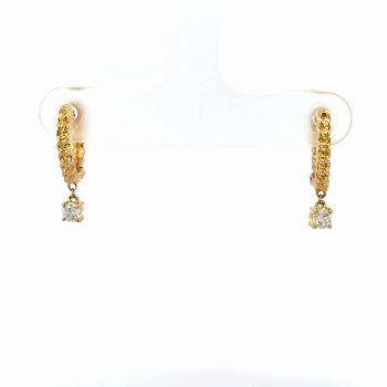 Diamond Dangle Huggie Hoops