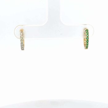 Reversible Diamond and Emerald Hoop Earrings