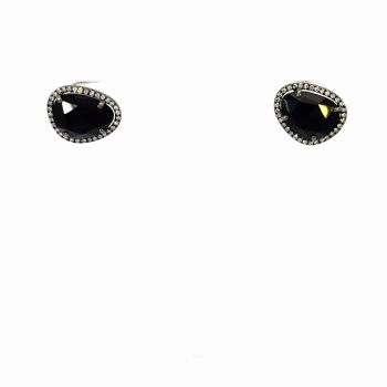 Onyx and Diamond Studs