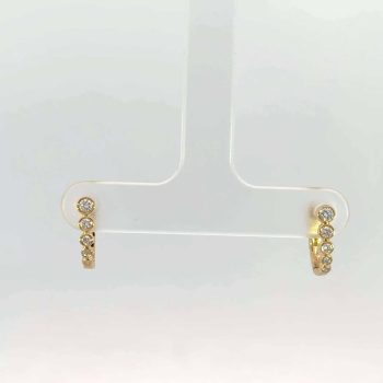 Diamond bezel huggies