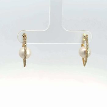 Diamond and pearl earrings