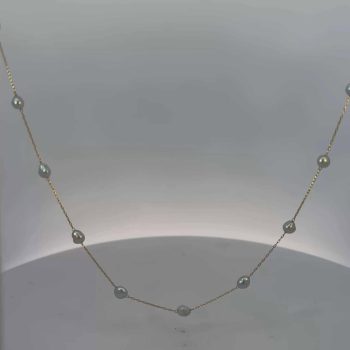 Akoya pearl station necklace