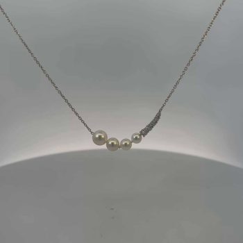 Diamond and Akoya pearl necklace