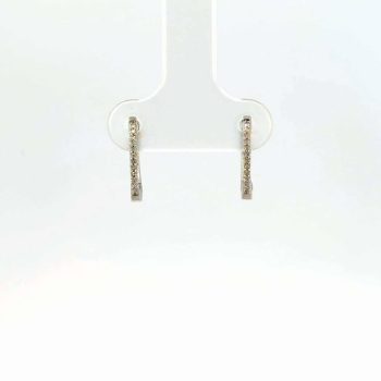 White gold diamond huggies
