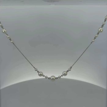 Akoya pearl station necklace